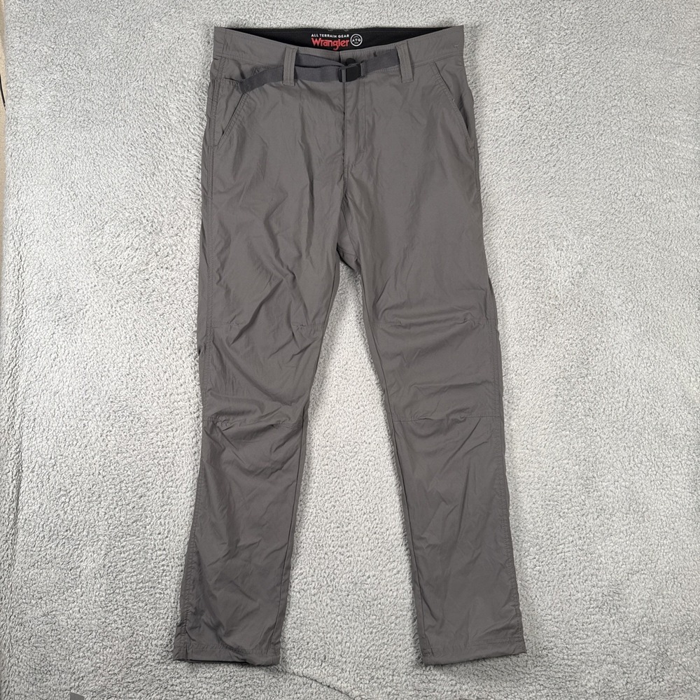 Wrangler ATG All Terrain Gear Pants Mens 34x32 Gray Belted Hiking Workwear